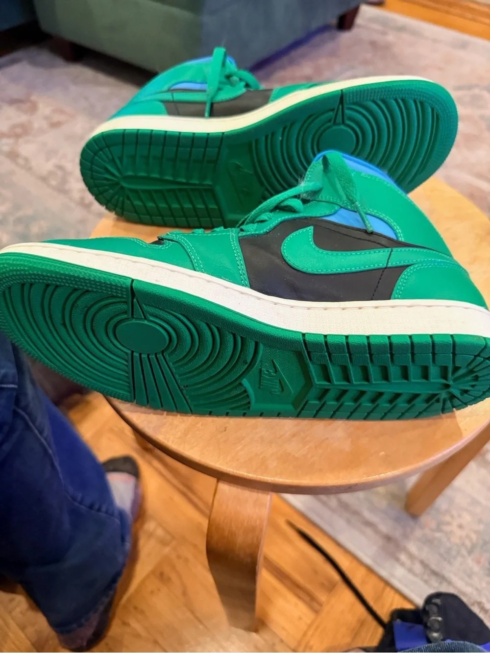 Nike Green and Black High-Top Sneakers with White Midsole